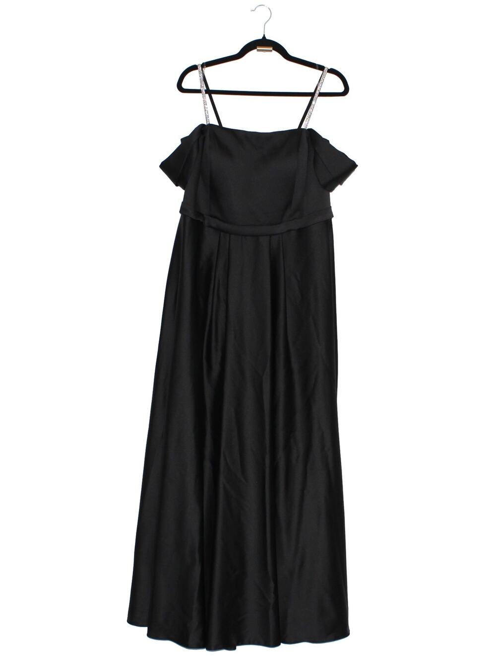 BIANCO Formal Maxi Dress Sparkle Straps Detail in Black Size 16